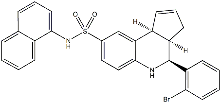 4-(2-bromophenyl)-N-(1-naphthyl)-3a,4,5,9b-tetrahydro-3H-cyclopenta[c]quinoline-8-sulfonamide Struktur