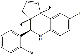 4-(2-bromophenyl)-8-iodo-3a,4,5,9b-tetrahydro-3H-cyclopenta[c]quinoline Struktur