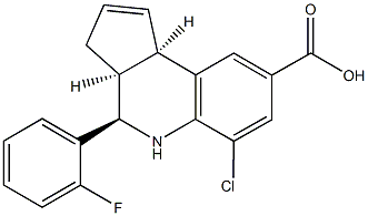 6-chloro-4-(2-fluorophenyl)-3a,4,5,9b-tetrahydro-3H-cyclopenta[c]quinoline-8-carboxylic acid Struktur