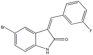 5-bromo-3-(3-fluorobenzylidene)-1,3-dihydro-2H-indol-2-one Struktur