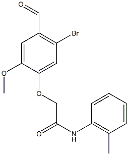 2-(5-bromo-4-formyl-2-methoxyphenoxy)-N-(2-methylphenyl)acetamide Struktur