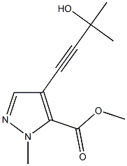 methyl 4-(3-hydroxy-3-methyl-1-butynyl)-1-methyl-1H-pyrazole-5-carboxylate Struktur