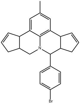 7-(4-bromophenyl)-2-methyl-3b,6,6a,7,9,9a,10,12a-octahydrocyclopenta[c]cyclopenta[4,5]pyrido[3,2,1-ij]quinoline Struktur