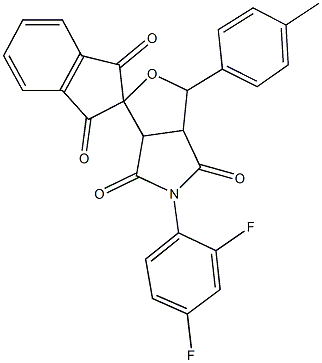 3-(4-methylphenyl)-5-(2,4-difluorophenyl)-1',3',4,6-tetraoxo-1,3,3a,4,6,6a-hexahydrospiro(1H-furo[3,4-c]pyrrole-1,2'-indane) Struktur