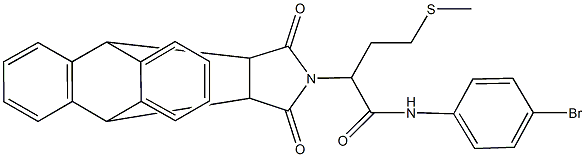 N-(4-bromophenyl)-2-(16,18-dioxo-17-azapentacyclo[6.6.5.0~2,7~.0~9,14~.0~15,19~]nonadeca-2,4,6,9,11,13-hexaen-17-yl)-4-(methylsulfanyl)butanamide Struktur