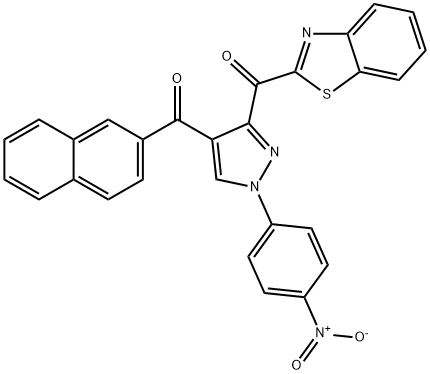 1,3-benzothiazol-2-yl[1-{4-nitrophenyl}-4-(2-naphthoyl)-1H-pyrazol-3-yl]methanone Struktur