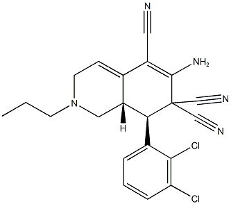 6-amino-8-(2,3-dichlorophenyl)-2-propyl-2,3,8,8a-tetrahydro-5,7,7(1H)-isoquinolinetricarbonitrile Struktur