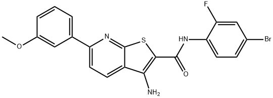 3-amino-N-(4-bromo-2-fluorophenyl)-6-(3-methoxyphenyl)thieno[2,3-b]pyridine-2-carboxamide Struktur