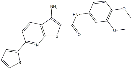 3-amino-N-(3,4-dimethoxyphenyl)-6-thien-2-ylthieno[2,3-b]pyridine-2-carboxamide Struktur