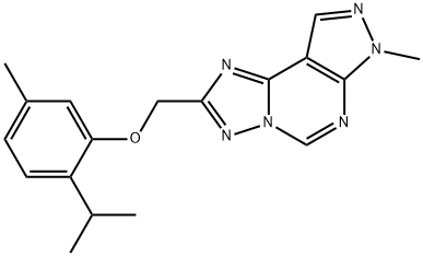 2-isopropyl-5-methylphenyl (7-methyl-7H-pyrazolo[4,3-e][1,2,4]triazolo[1,5-c]pyrimidin-2-yl)methyl ether Struktur