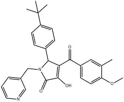 5-(4-tert-butylphenyl)-3-hydroxy-4-(4-methoxy-3-methylbenzoyl)-1-(pyridin-3-ylmethyl)-1,5-dihydro-2H-pyrrol-2-one Struktur