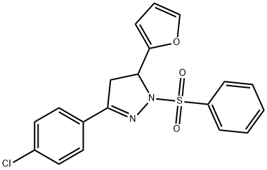 3-(4-chlorophenyl)-5-(2-furyl)-1-(phenylsulfonyl)-4,5-dihydro-1H-pyrazole Struktur