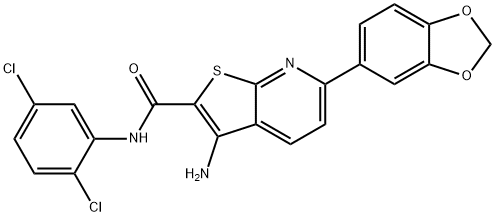 3-amino-6-(1,3-benzodioxol-5-yl)-N-(2,5-dichlorophenyl)thieno[2,3-b]pyridine-2-carboxamide Struktur