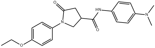 N-[4-(dimethylamino)phenyl]-1-(4-ethoxyphenyl)-5-oxo-3-pyrrolidinecarboxamide Struktur