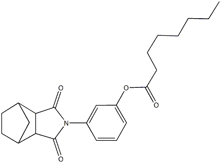 3-(3,5-dioxo-4-azatricyclo[5.2.1.0~2,6~]dec-4-yl)phenyl octanoate Struktur