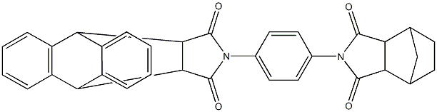 13-[4-(3,5-dioxo-4-azatricyclo[5.2.1.0~2,6~]dec-4-yl)phenyl]-9,10-dihydro-12,14-dioxo-9,10-[3,4]pyrrolidinoanthracene Struktur