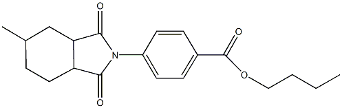 butyl 4-(5-methyl-1,3-dioxooctahydro-2H-isoindol-2-yl)benzoate Struktur