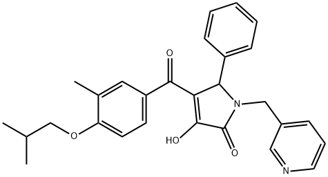 3-hydroxy-4-(4-isobutoxy-3-methylbenzoyl)-5-phenyl-1-(pyridin-3-ylmethyl)-1,5-dihydro-2H-pyrrol-2-one Struktur