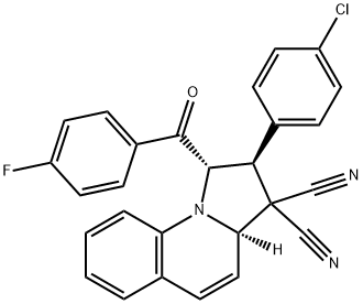 2-(4-chlorophenyl)-1-(4-fluorobenzoyl)-1,2-dihydropyrrolo[1,2-a]quinoline-3,3(3aH)-dicarbonitrile Struktur