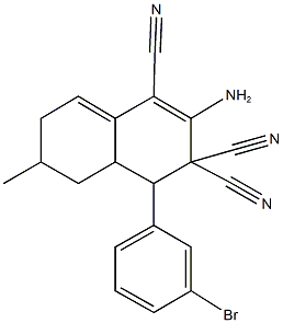 2-amino-4-(3-bromophenyl)-6-methyl-4a,5,6,7-tetrahydro-1,3,3(4H)-naphthalenetricarbonitrile Struktur