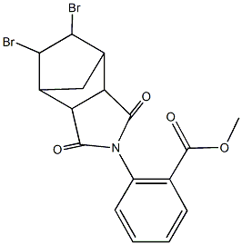 methyl 2-(8,9-dibromo-3,5-dioxo-4-azatricyclo[5.2.1.0~2,6~]dec-4-yl)benzoate Struktur