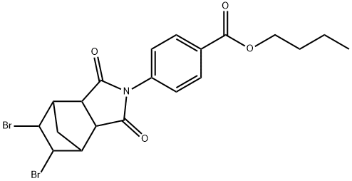 butyl 4-(8,9-dibromo-3,5-dioxo-4-azatricyclo[5.2.1.0~2,6~]dec-4-yl)benzoate Struktur