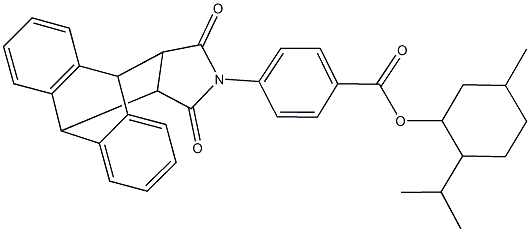 2-isopropyl-5-methylcyclohexyl 4-(16,18-dioxo-17-azapentacyclo[6.6.5.0~2,7~.0~9,14~.0~15,19~]nonadeca-2,4,6,9,11,13-hexaen-17-yl)benzoate Struktur