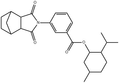 2-isopropyl-5-methylcyclohexyl 3-(3,5-dioxo-4-azatricyclo[5.2.1.0~2,6~]dec-4-yl)benzoate Struktur