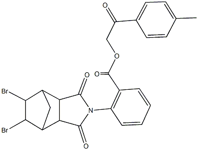 2-(4-methylphenyl)-2-oxoethyl 2-(8,9-dibromo-3,5-dioxo-4-azatricyclo[5.2.1.0~2,6~]dec-4-yl)benzoate Struktur