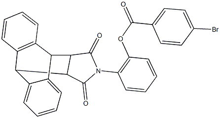 2-(16,18-dioxo-17-azapentacyclo[6.6.5.0~2,7~.0~9,14~.0~15,19~]nonadeca-2,4,6,9,11,13-hexaen-17-yl)phenyl 4-bromobenzoate Struktur