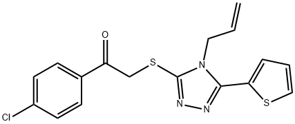 2-{[4-allyl-5-(2-thienyl)-4H-1,2,4-triazol-3-yl]sulfanyl}-1-(4-chlorophenyl)ethanone Struktur