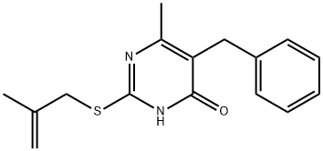 5-benzyl-6-methyl-2-[(2-methyl-2-propenyl)sulfanyl]-4(3H)-pyrimidinone Struktur