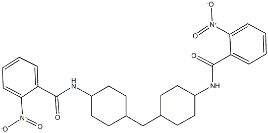 2-nitro-N-(4-{[4-({2-nitrobenzoyl}amino)cyclohexyl]methyl}cyclohexyl)benzamide Struktur