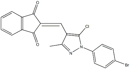 2-{[1-(4-bromophenyl)-5-chloro-3-methyl-1H-pyrazol-4-yl]methylene}-1H-indene-1,3(2H)-dione Struktur