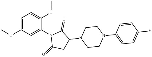 1-(2,5-dimethoxyphenyl)-3-[4-(4-fluorophenyl)piperazin-1-yl]pyrrolidine-2,5-dione Struktur