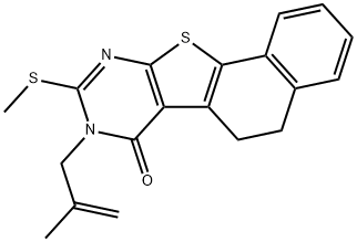 8-(2-methyl-2-propenyl)-9-(methylsulfanyl)-5,8-dihydronaphtho[2',1':4,5]thieno[2,3-d]pyrimidin-7(6H)-one Struktur