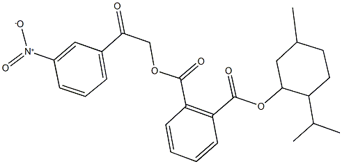 1-(2-{3-nitrophenyl}-2-oxoethyl) 2-(2-isopropyl-5-methylcyclohexyl) phthalate Struktur