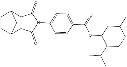 2-isopropyl-5-methylcyclohexyl 4-(3,5-dioxo-4-azatricyclo[5.2.1.0~2,6~]dec-4-yl)benzoate Struktur