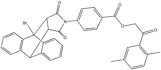 2-(2,5-dimethylphenyl)-2-oxoethyl 4-(1-bromo-16,18-dioxo-17-azapentacyclo[6.6.5.0~2,7~.0~9,14~.0~15,19~]nonadeca-2,4,6,9,11,13-hexaen-17-yl)benzoate Struktur