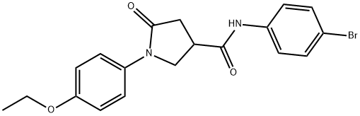 N-(4-bromophenyl)-1-(4-ethoxyphenyl)-5-oxo-3-pyrrolidinecarboxamide Struktur