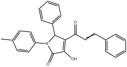 4-cinnamoyl-3-hydroxy-1-(4-methylphenyl)-5-phenyl-1,5-dihydro-2H-pyrrol-2-one Struktur