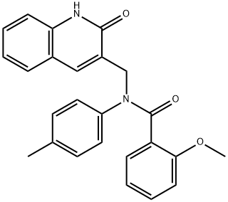 N-[(2-hydroxyquinolin-3-yl)methyl]-2-methoxy-N-(4-methylphenyl)benzamide Struktur