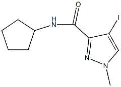 N-cyclopentyl-4-iodo-1-methyl-1H-pyrazole-3-carboxamide Struktur