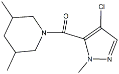 1-[(4-chloro-1-methyl-1H-pyrazol-5-yl)carbonyl]-3,5-dimethylpiperidine Struktur