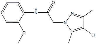 2-(4-chloro-3,5-dimethyl-1H-pyrazol-1-yl)-N-(2-methoxyphenyl)acetamide Struktur