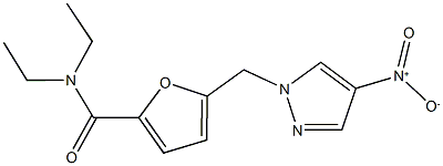 N,N-diethyl-5-({4-nitro-1H-pyrazol-1-yl}methyl)-2-furamide Struktur