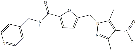 5-({4-nitro-3,5-dimethyl-1H-pyrazol-1-yl}methyl)-N-(4-pyridinylmethyl)-2-furamide Struktur