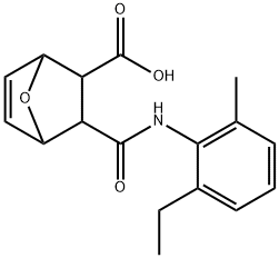 3-[(2-ethyl-6-methylanilino)carbonyl]-7-oxabicyclo[2.2.1]hept-5-ene-2-carboxylic acid Struktur