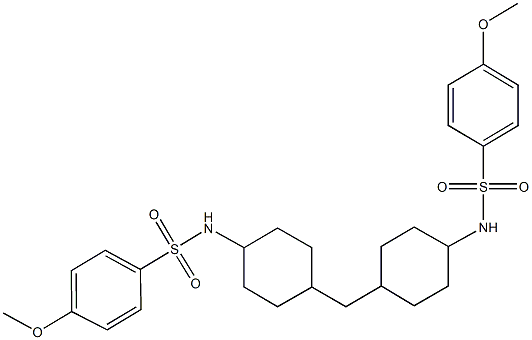 4-methoxy-N-{4-[(4-{[(4-methoxyphenyl)sulfonyl]amino}cyclohexyl)methyl]cyclohexyl}benzenesulfonamide Struktur