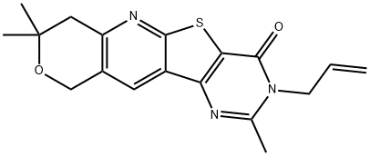 3-allyl-2,8,8-trimethyl-7,10-dihydro-8H-pyrano[3'',4'':5',6']pyrido[3',2':4,5]thieno[3,2-d]pyrimidin-4(3H)-one Struktur